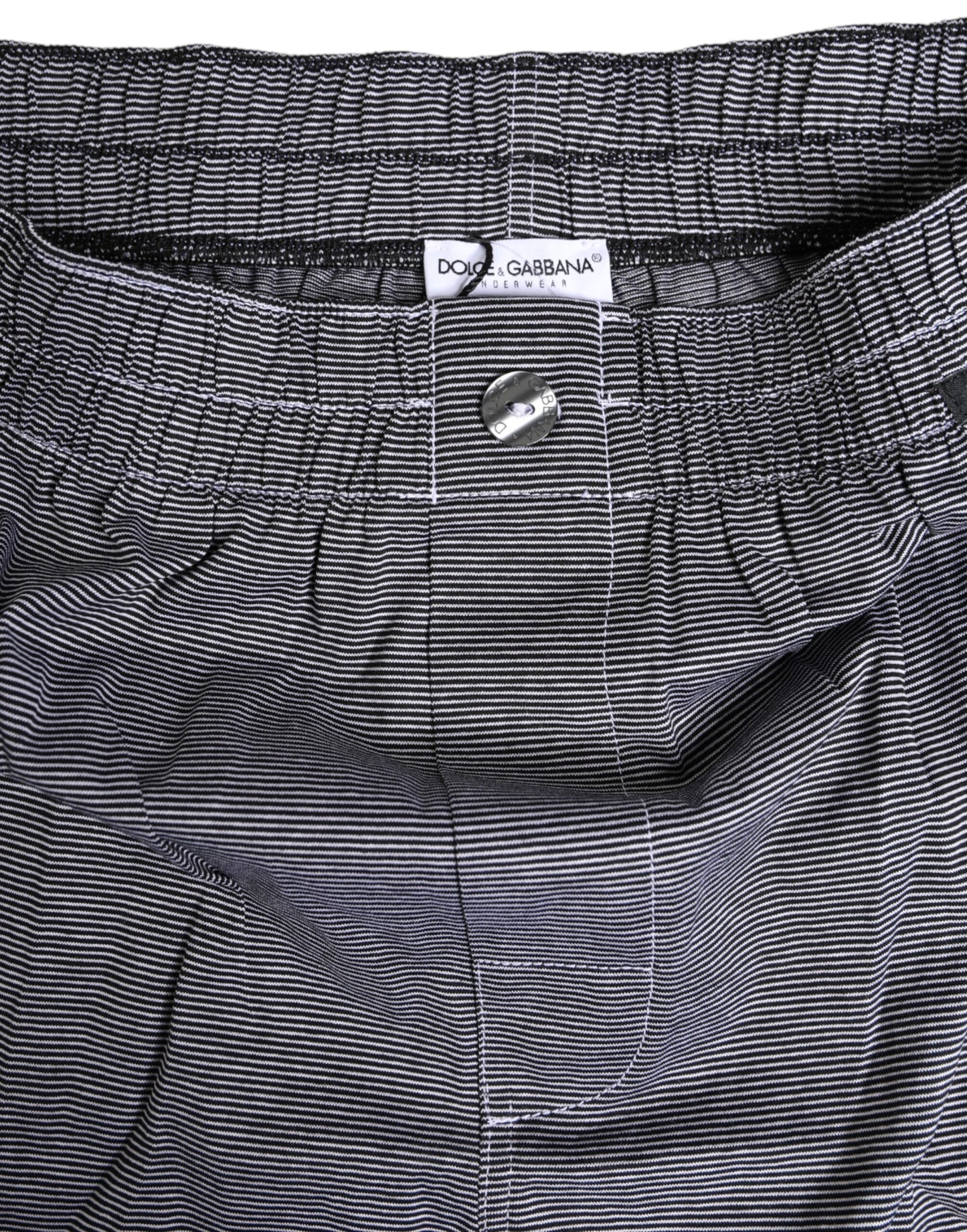 Dolce & Gabbana Graue gestreifte Baumwoll-Boxer-Unterwäsche Regular