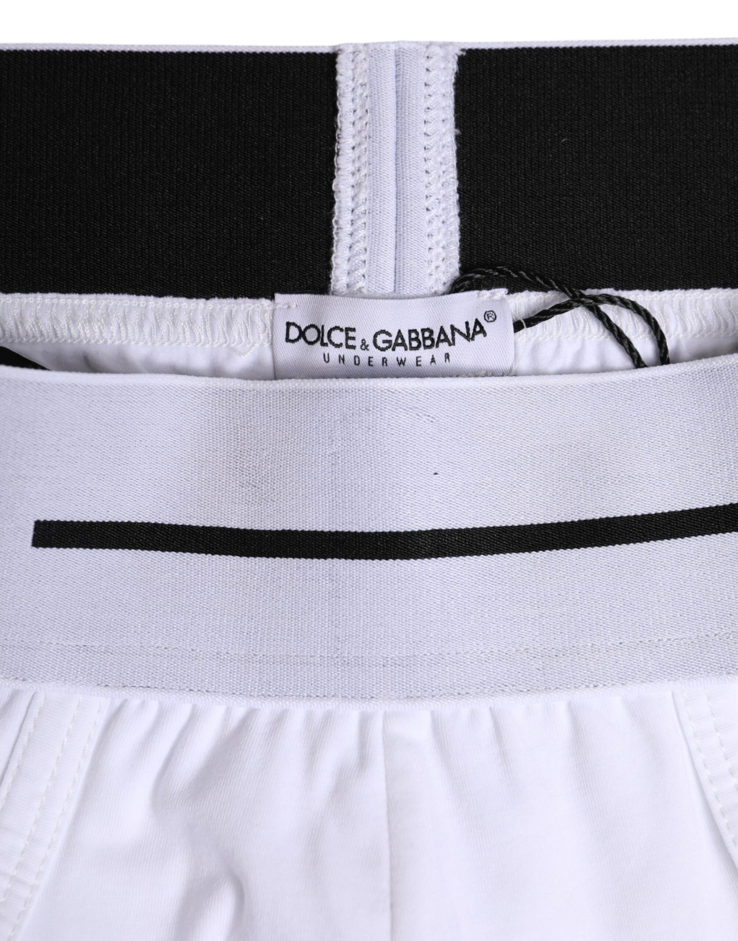 Dolce & Gabbana Weißer Baumwoll-Stretch-Slip Regular Unterwäsche