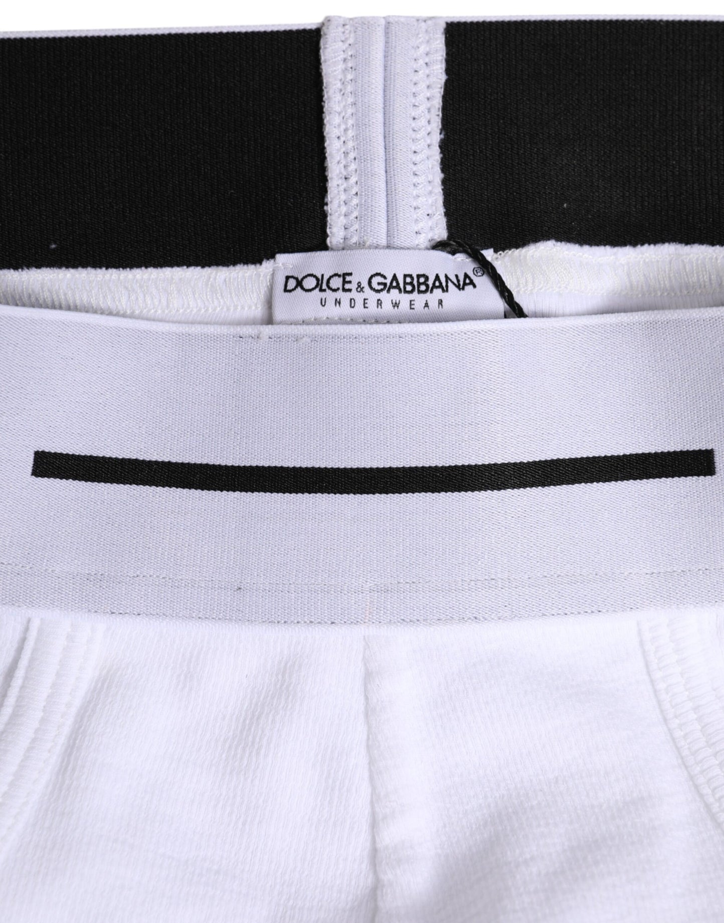 Dolce & Gabbana Weißer Baumwoll-Stretch-Slip Regular Unterwäsche
