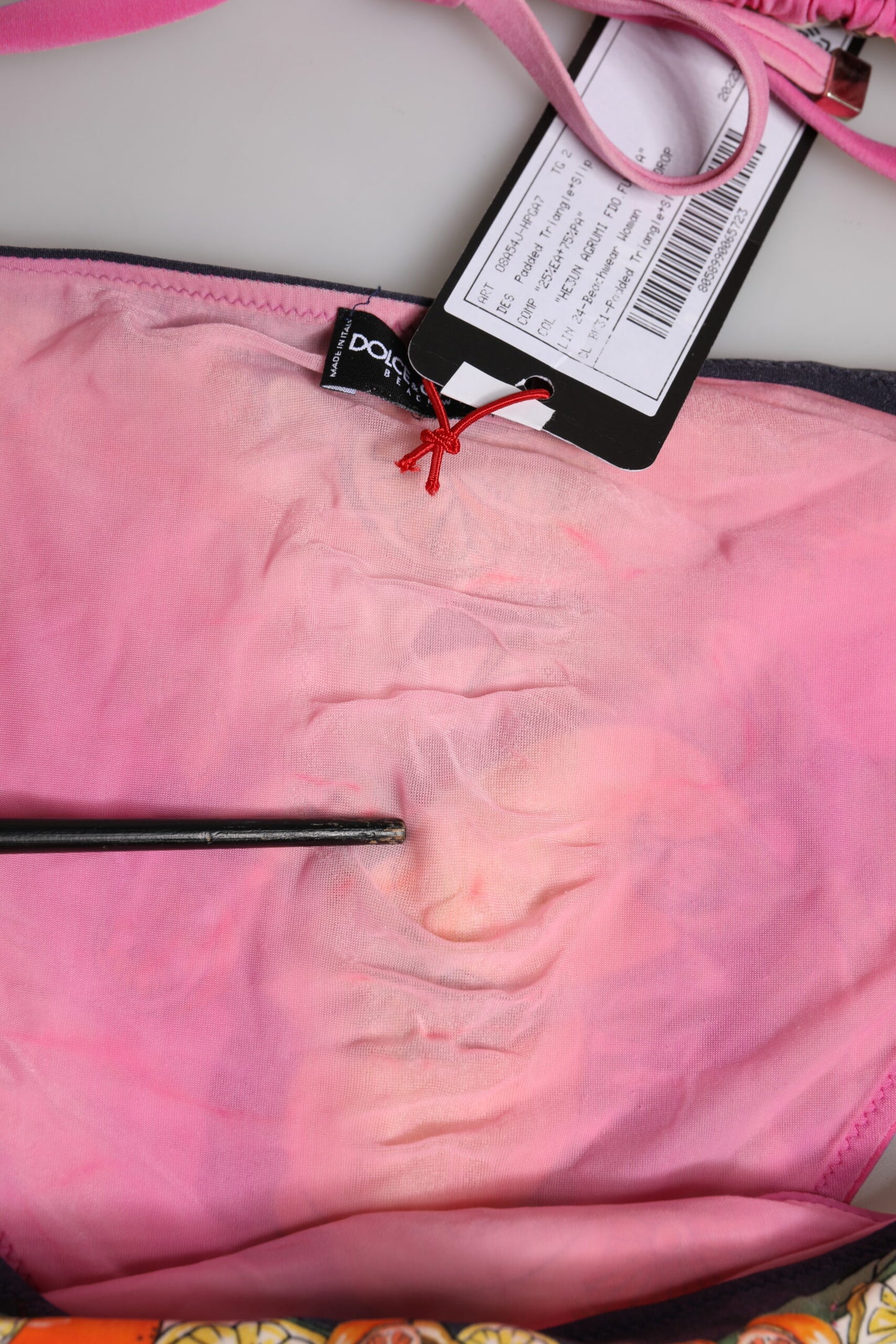 Dolce & Gabbana Rosa bedruckter Badeanzug 2 Stück Oberteil Unterteil Bademode