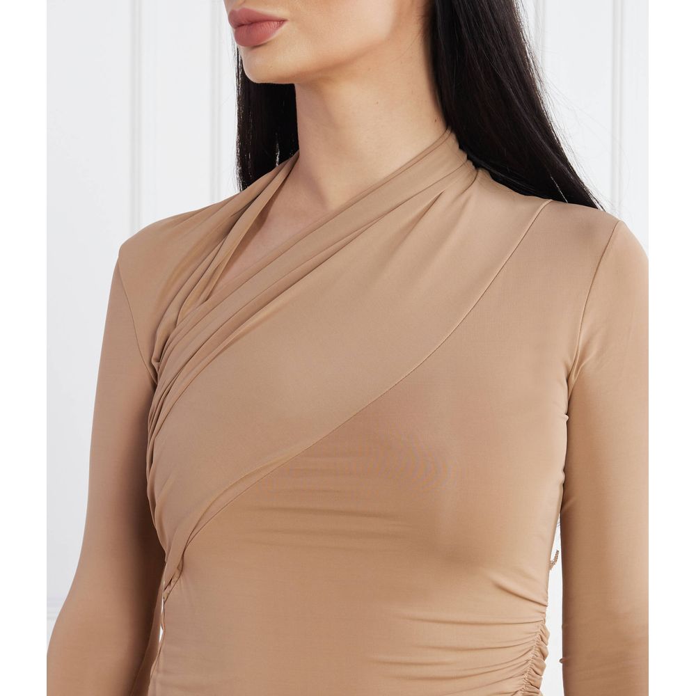 PINKO Beigefarbenes Viskosekleid