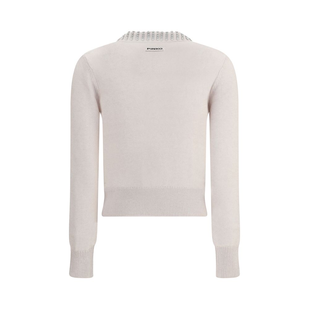 PINKO Pullover mit strassbesetztem Kragen