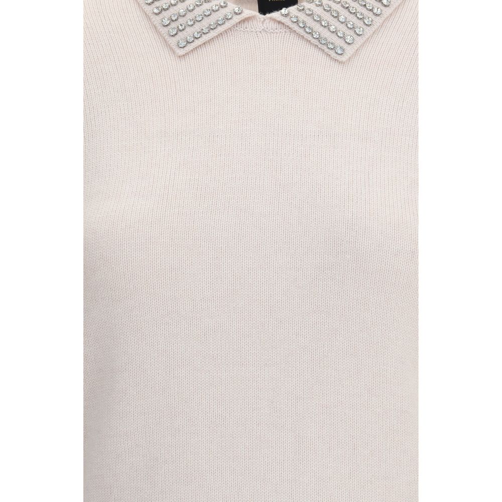 PINKO Pullover mit strassbesetztem Kragen