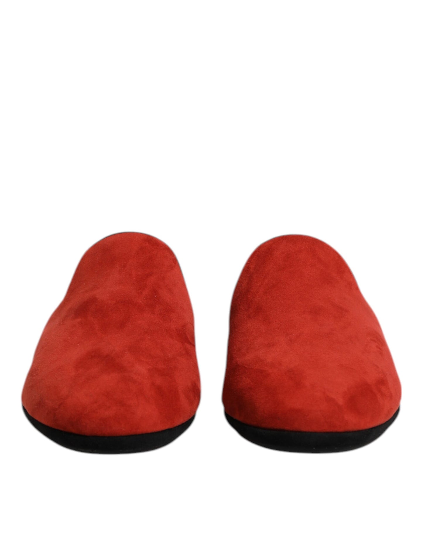 Dolce & Gabbana Orange Wildleder Pantoffeln Flach Hausschuhe