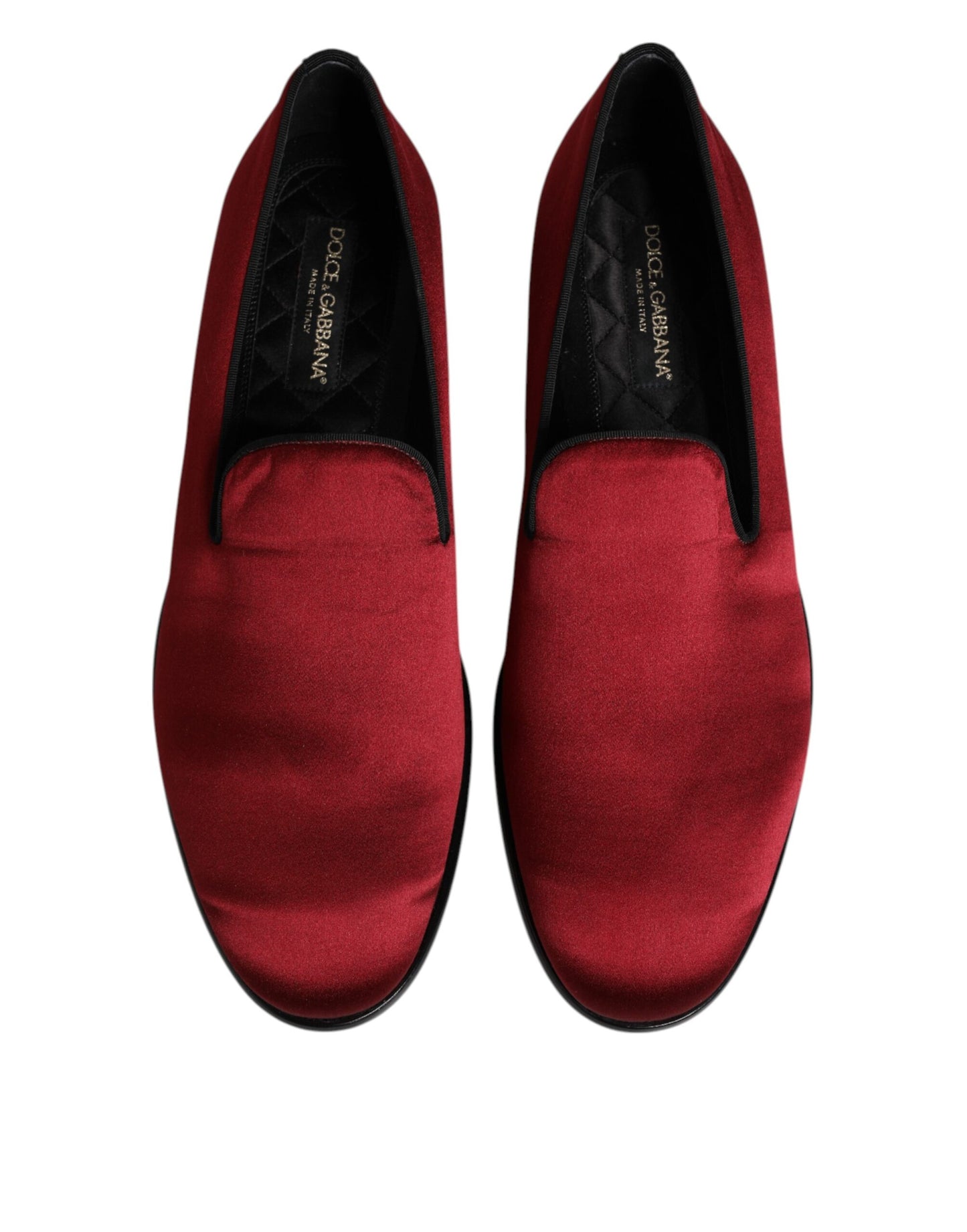 Dolce & Gabbana Rot Samt Slip On Loafers Formelle Schuhe