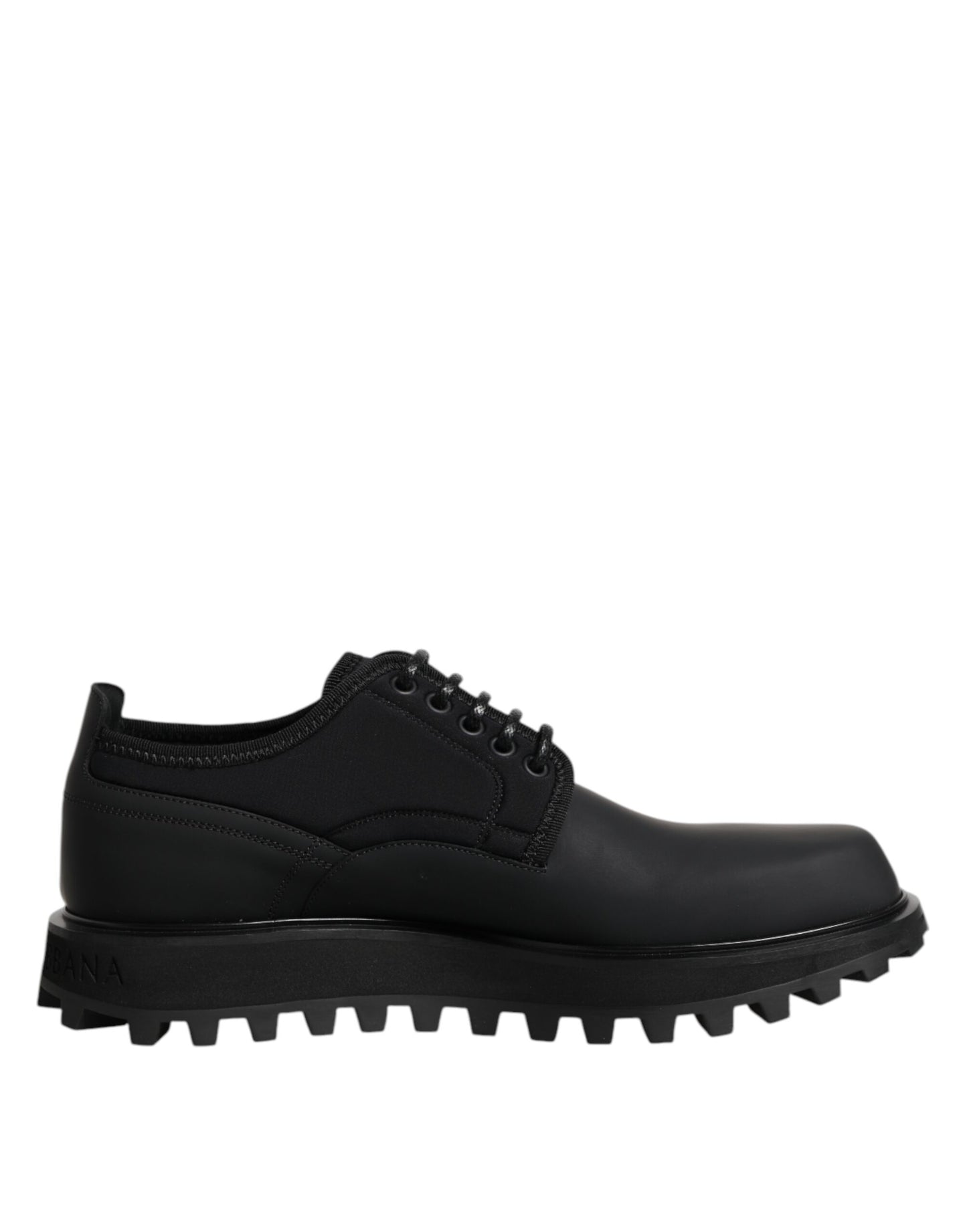 Dolce & Gabbana Schwarze Leder-Schnürschuhe für Trekking-Anzüge