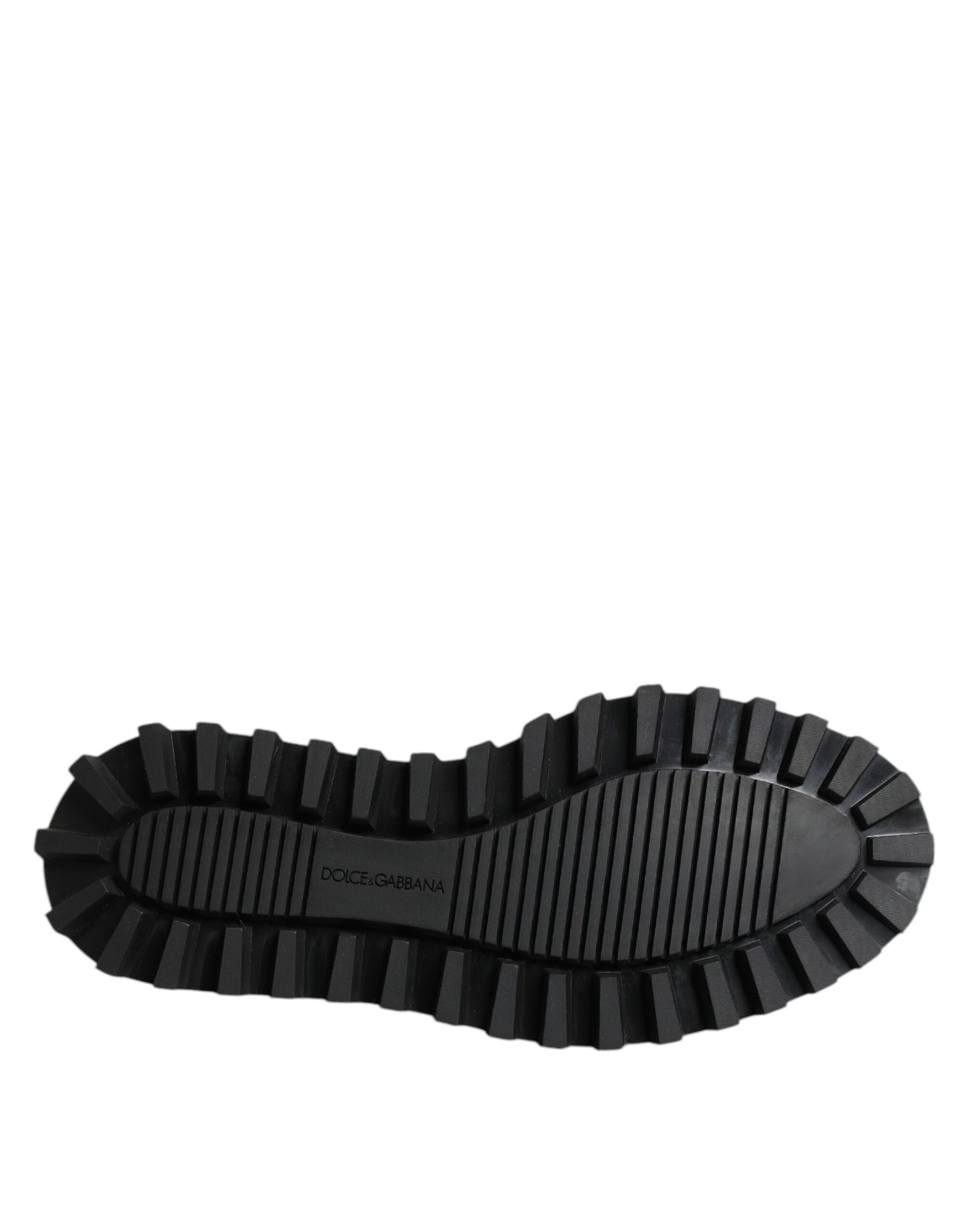 Dolce & Gabbana Schwarze Leder-Schnürschuhe für Trekking-Anzüge