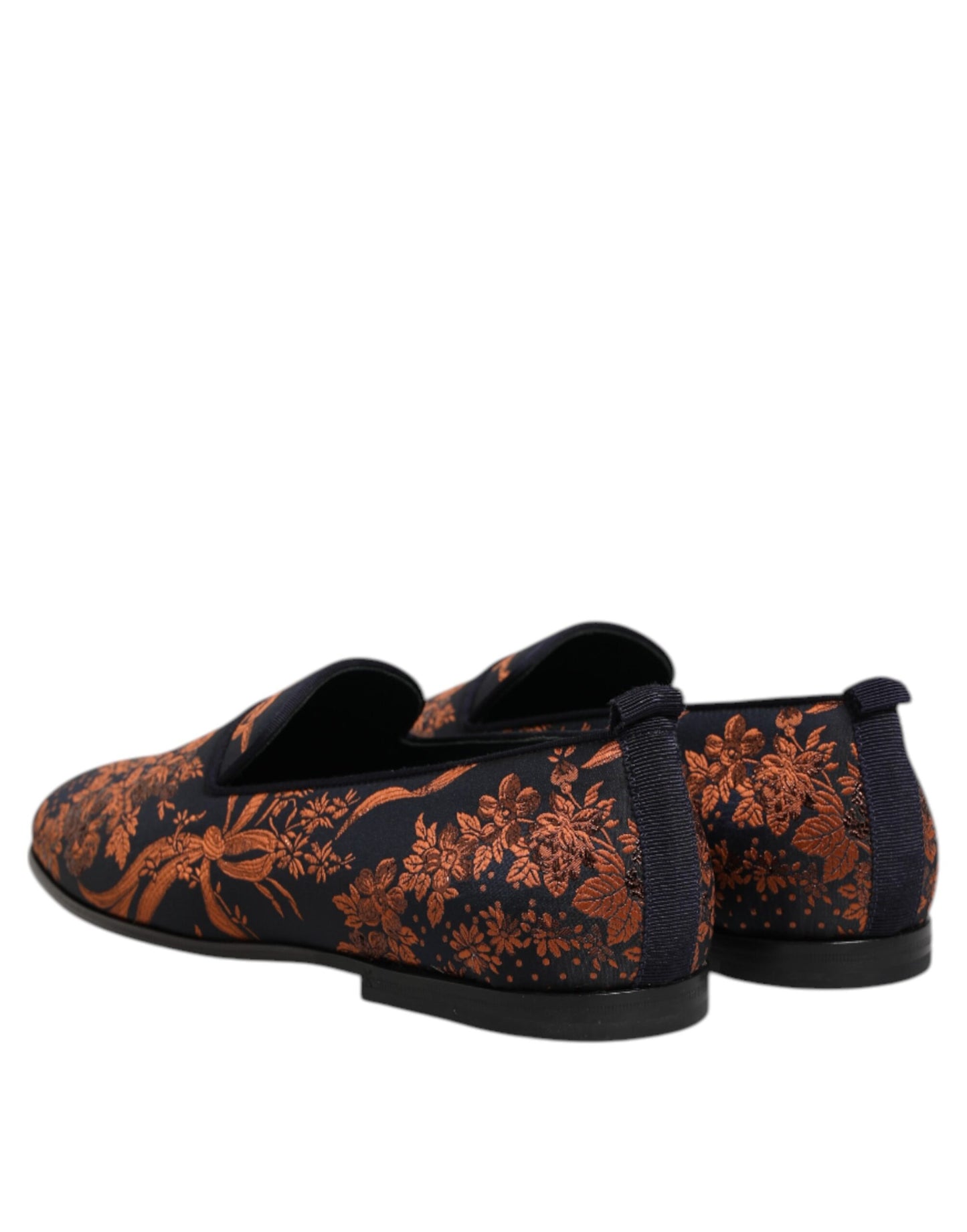 Dolce & Gabbana Schwarze Jacquard Polyester Slipper Schuhe