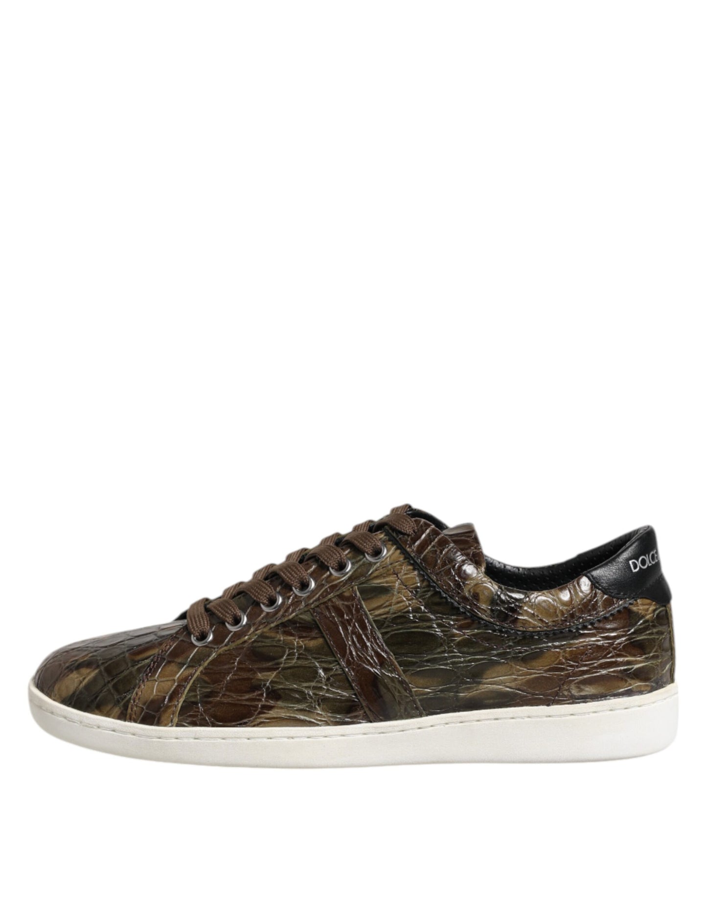 Dolce & Gabbana Braune Exotische Leder Low Top Sneakers Schuhe