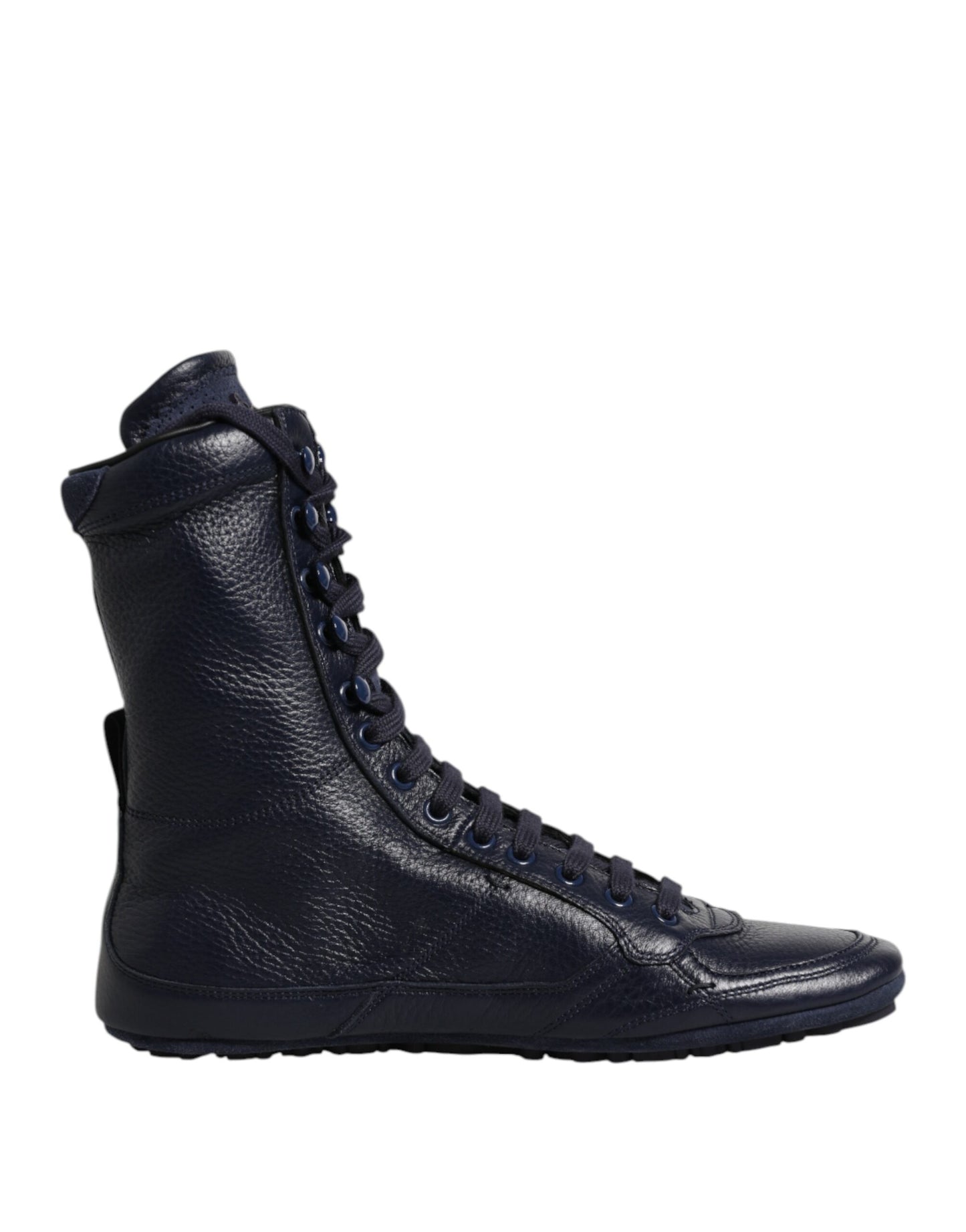 Dolce & Gabbana Dunkelblau Leder KING High Top Sneakers Schuhe