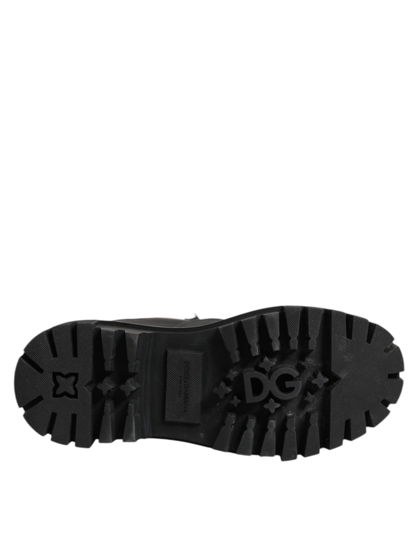 Dolce & Gabbana Schwarze weiße gepolsterte Schnürstiefel kurze Schuhe