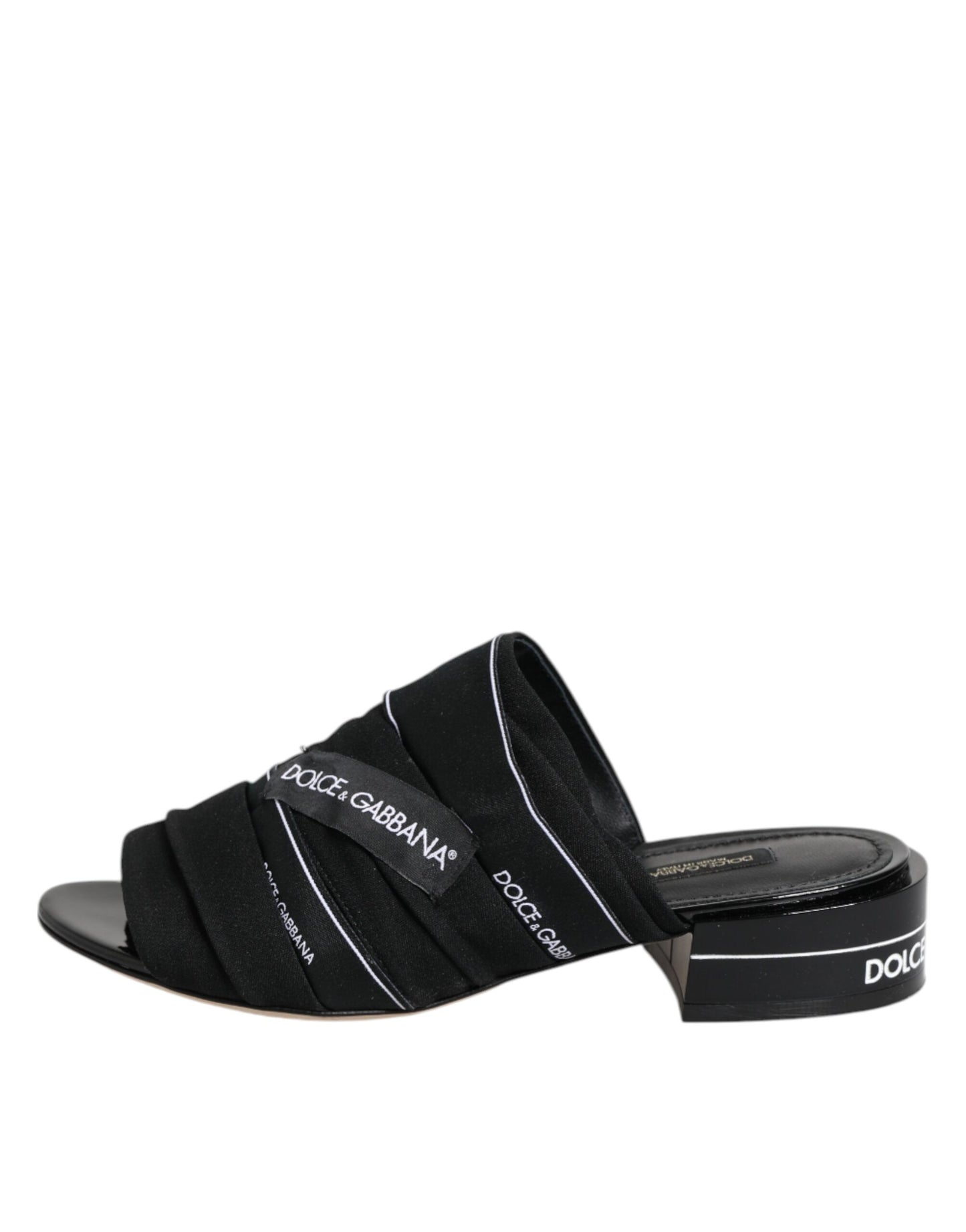 Dolce & Gabbana Schwarz Rutschen Slip On Sandalen Schuhe