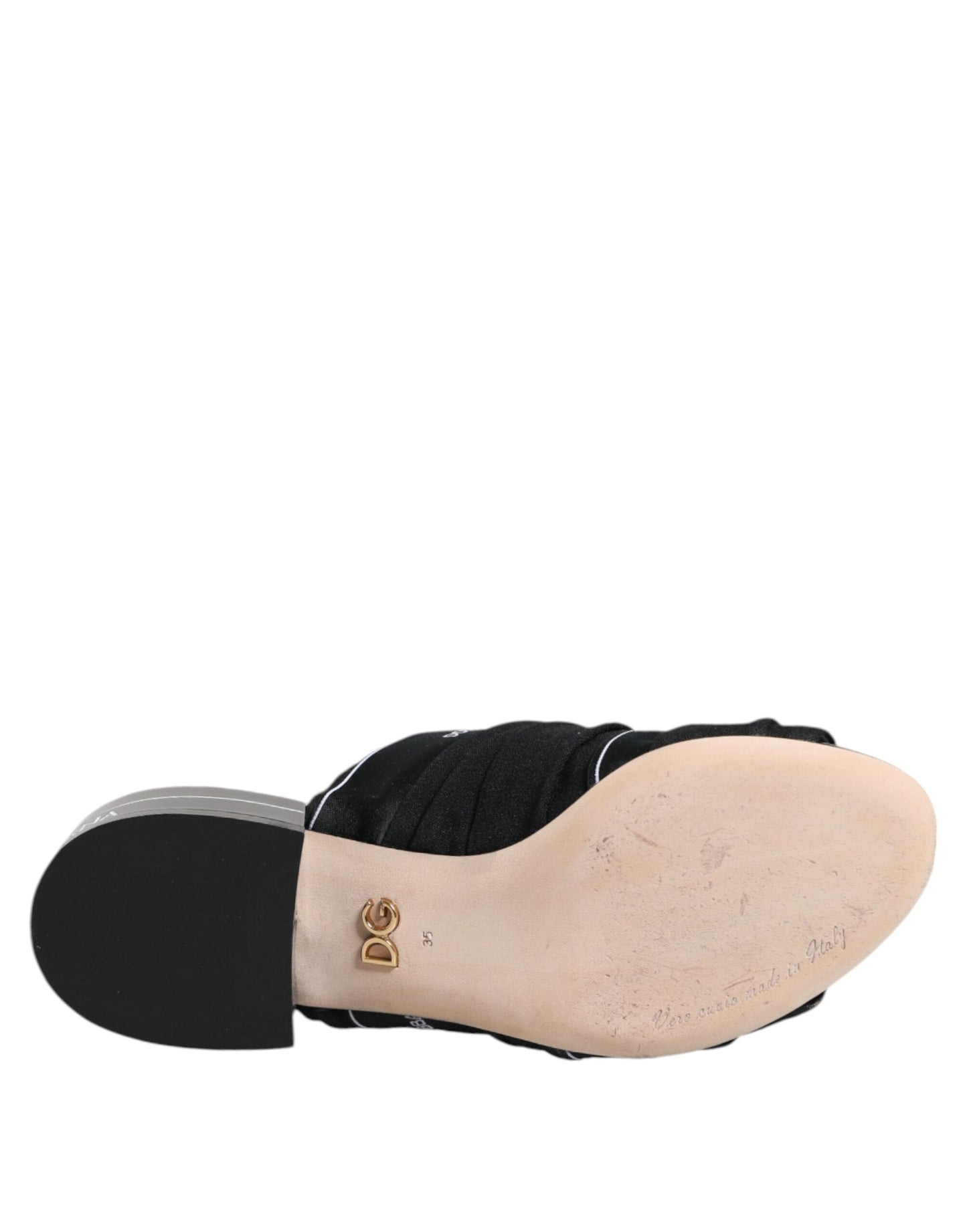 Dolce & Gabbana Schwarz Rutschen Slip On Sandalen Schuhe