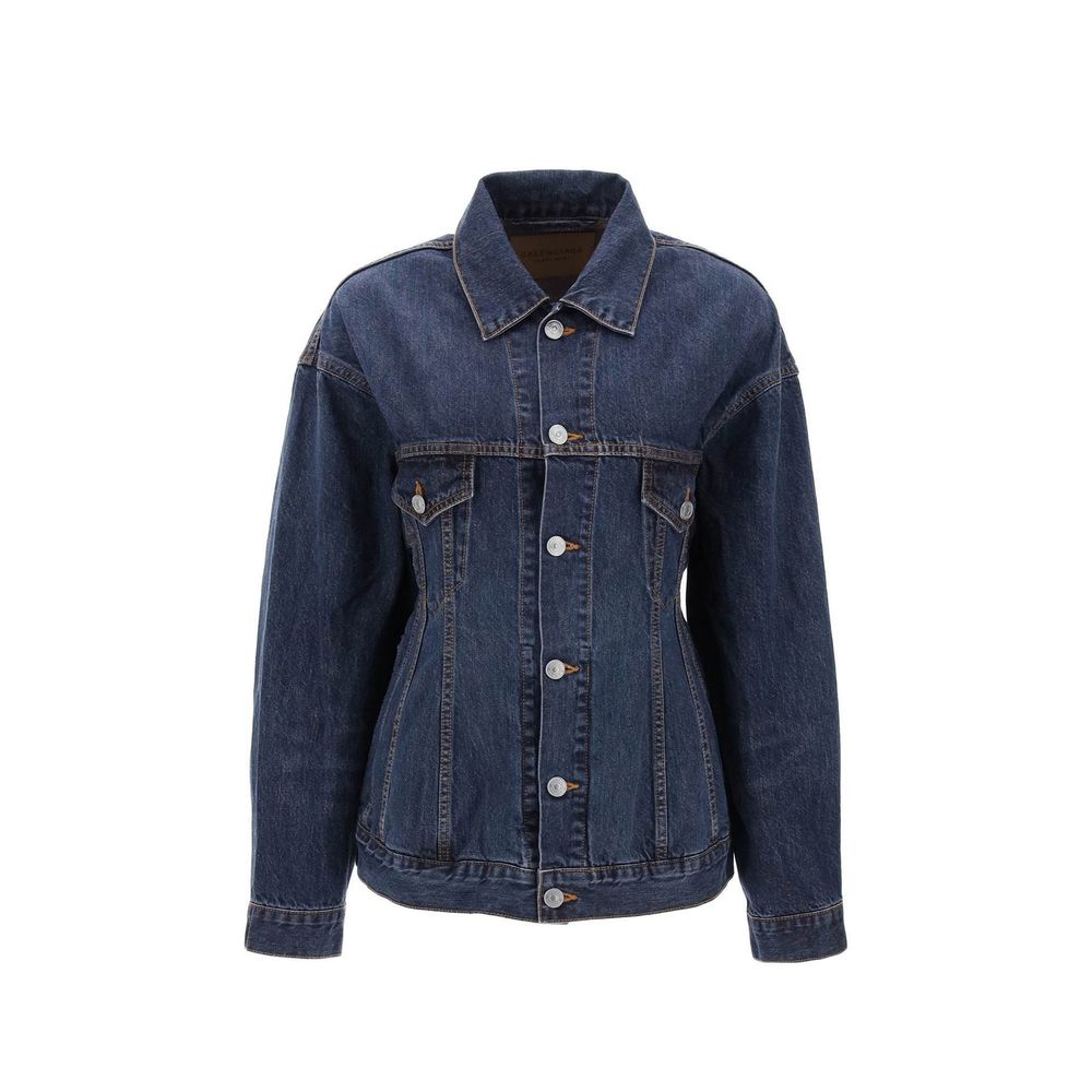Balenciaga Baumwoll-Jeansjacke in Blau