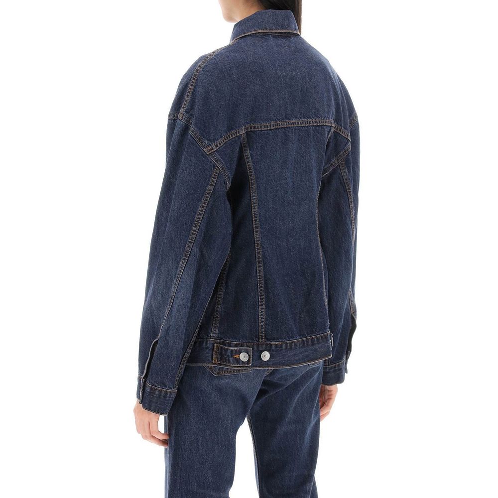 Balenciaga Baumwoll-Jeansjacke in Blau