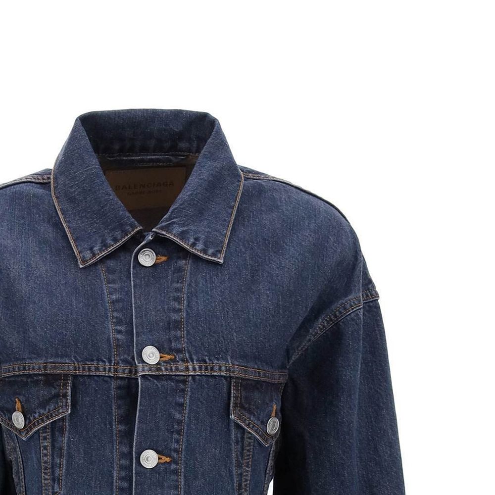 Balenciaga Baumwoll-Jeansjacke in Blau