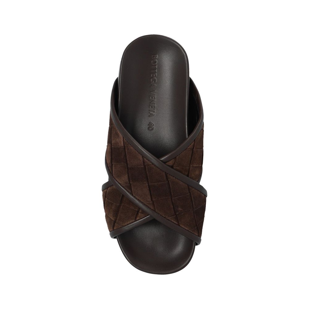 Bottega Veneta Braune Lammleder-Sandalen