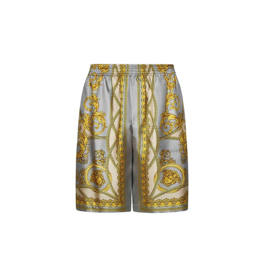 Versace Graue Seiden-Shorts im Miniformat
