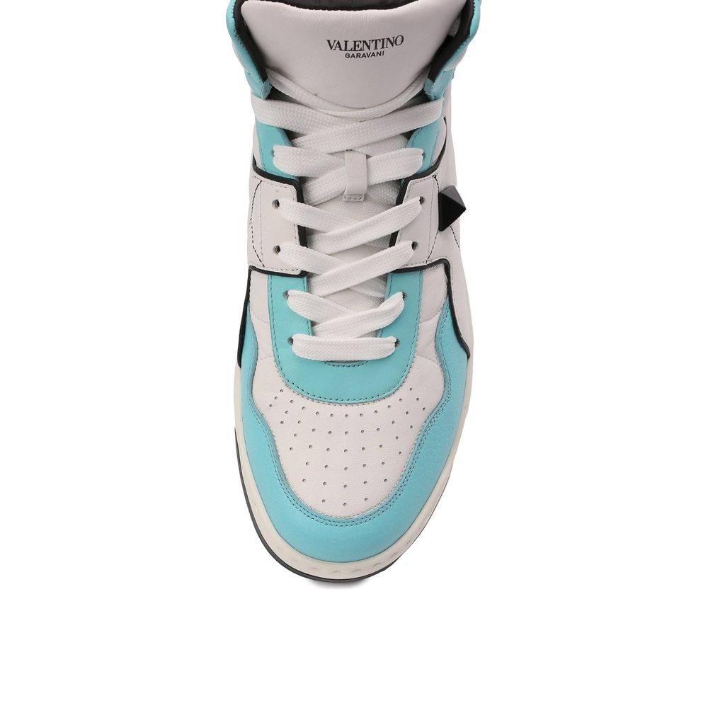Valentino Garavani Weiße High-Top-Sneaker aus Kalbsleder