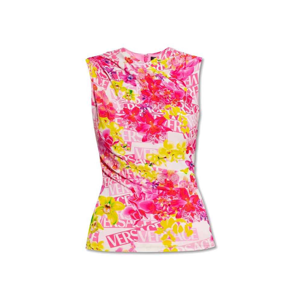 Versace Ärmelloses bedrucktes Top