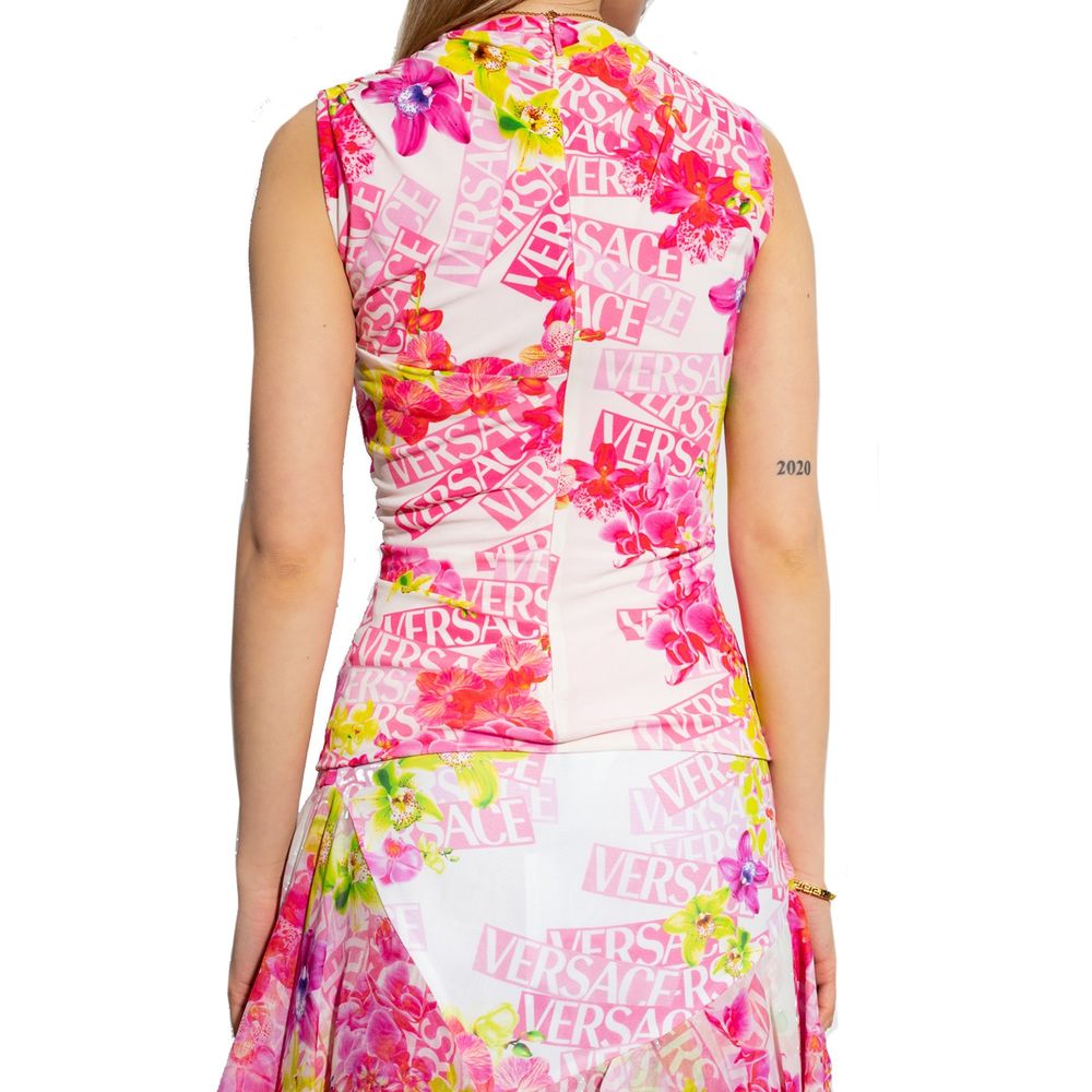Versace Ärmelloses bedrucktes Top