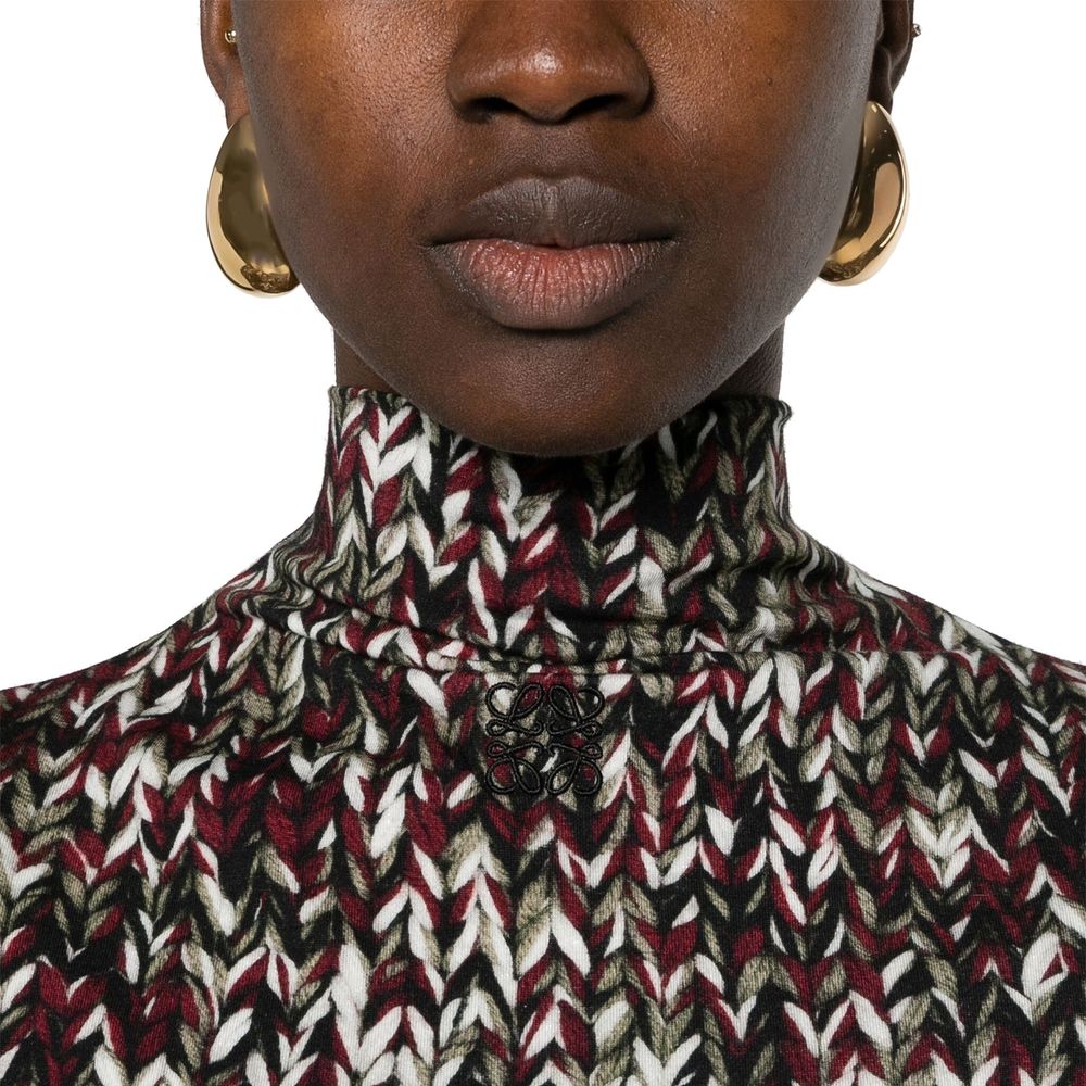 Loewe Langes Kleid mit Strickmuster