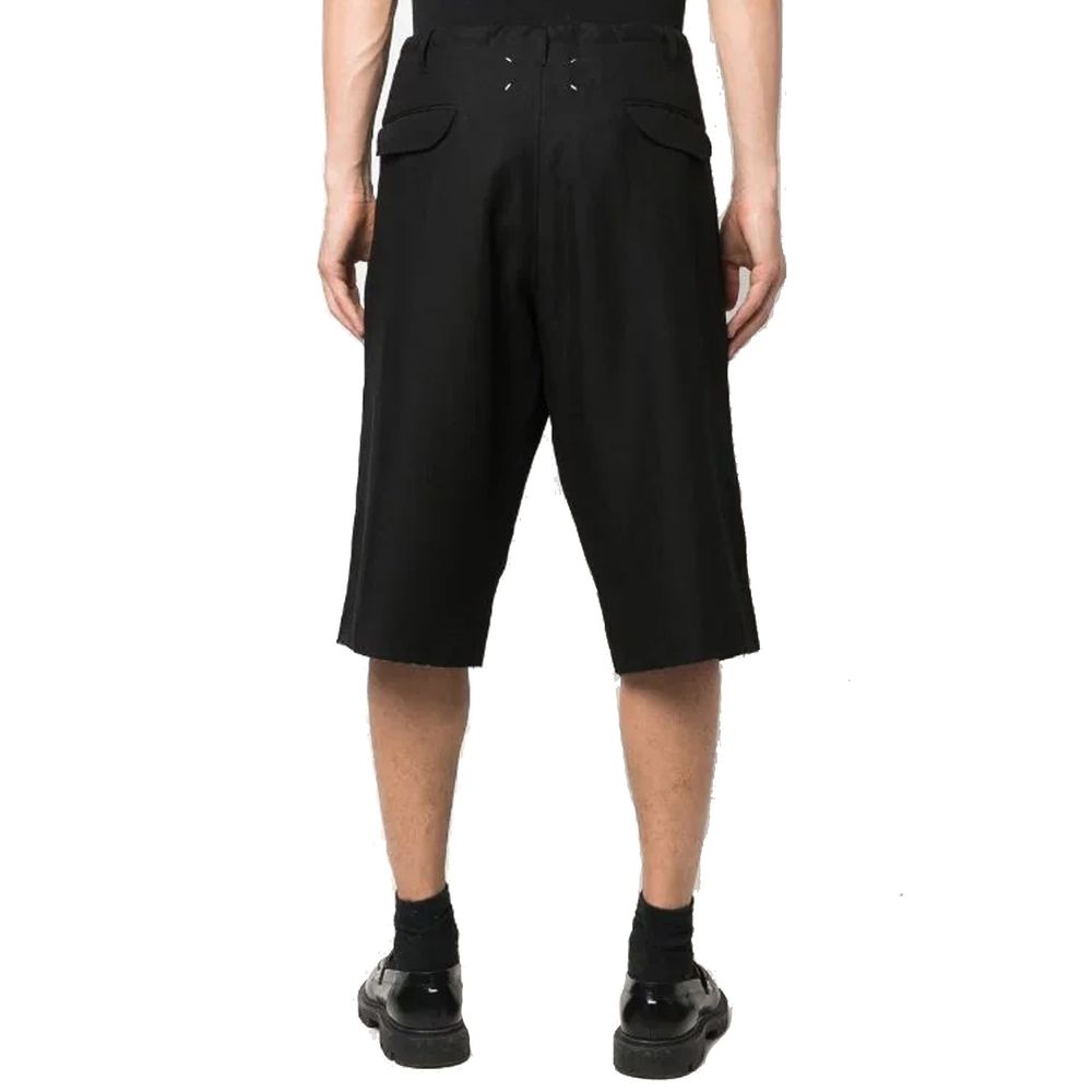 Maison Margiela Schwarze Leinen-Bermuda-Shorts