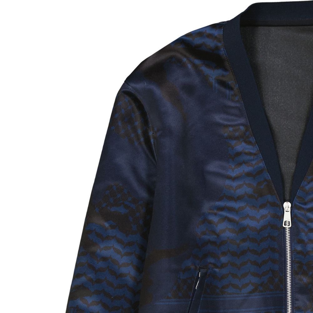 Neil Barrett Blauer Polyester-Bomber
