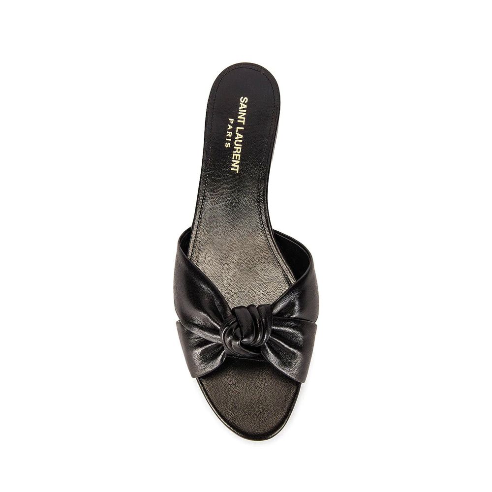 Saint Laurent Schwarze Kalbsledersandalen