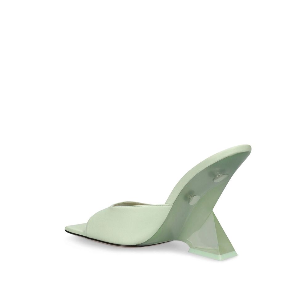 The Attico Grüne Sandalen mit Plateauabsatz aus Kalbsleder