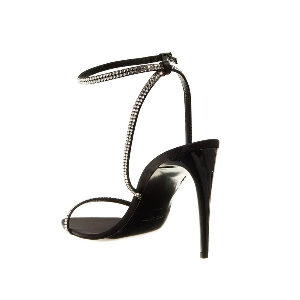 Saint Laurent Schwarze Seiden-Stilettos mit hohen Absätzen