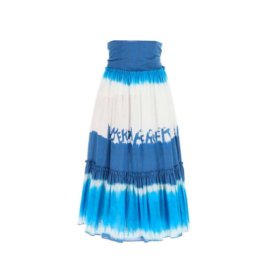 Alberta Ferretti Blaue Baumwoll-Midi-Rock