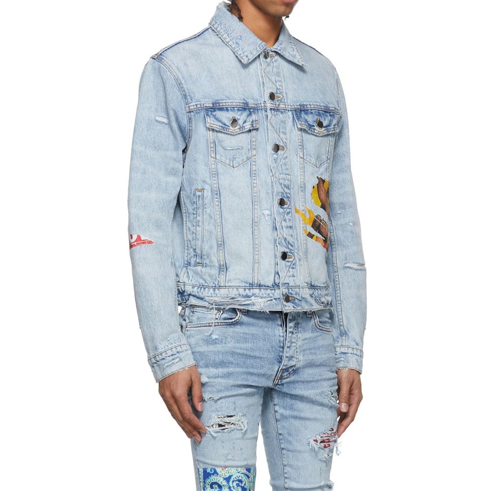 Amiri Playboy Magazin Trucker Denim Jacke