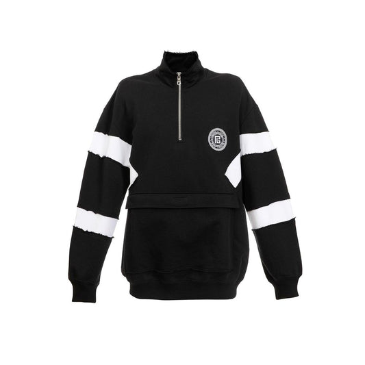 Balmain Baumwoll-Sweatshirt in Schwarz