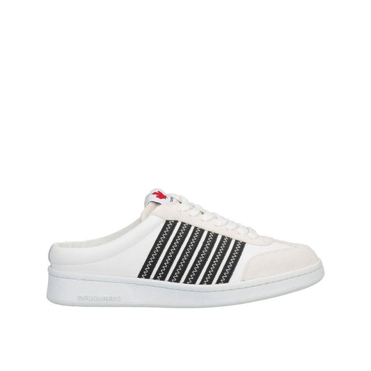 Dsquared² Weiße Sneakers aus Kalbsleder mit niedrigem Schaft