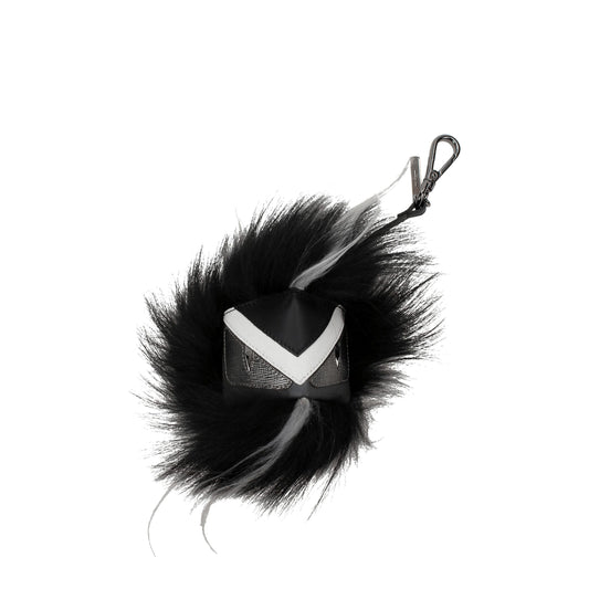 Fendi Schlüsselanhänger aus Schwarzem Leder
