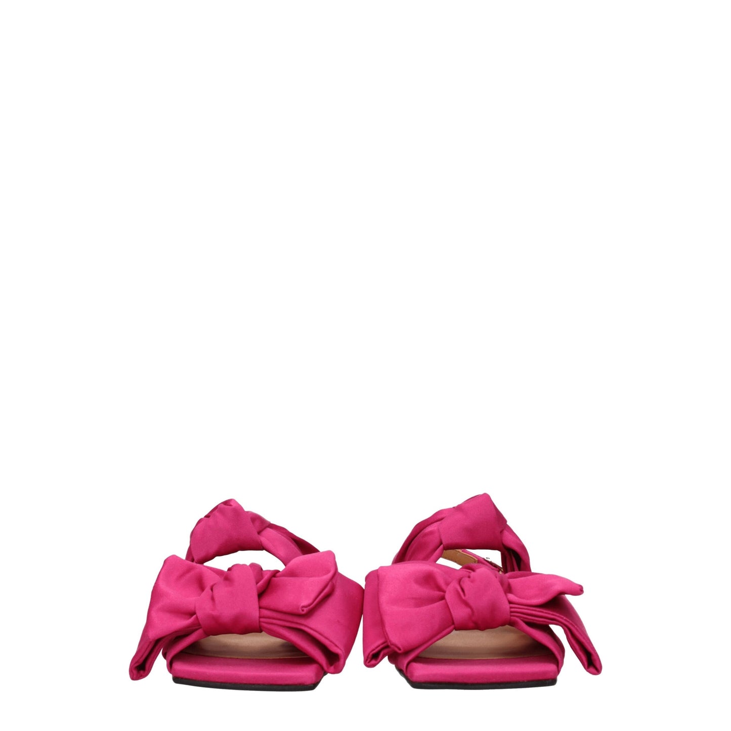 Ganni Flache Sandalen aus rosa Stoff