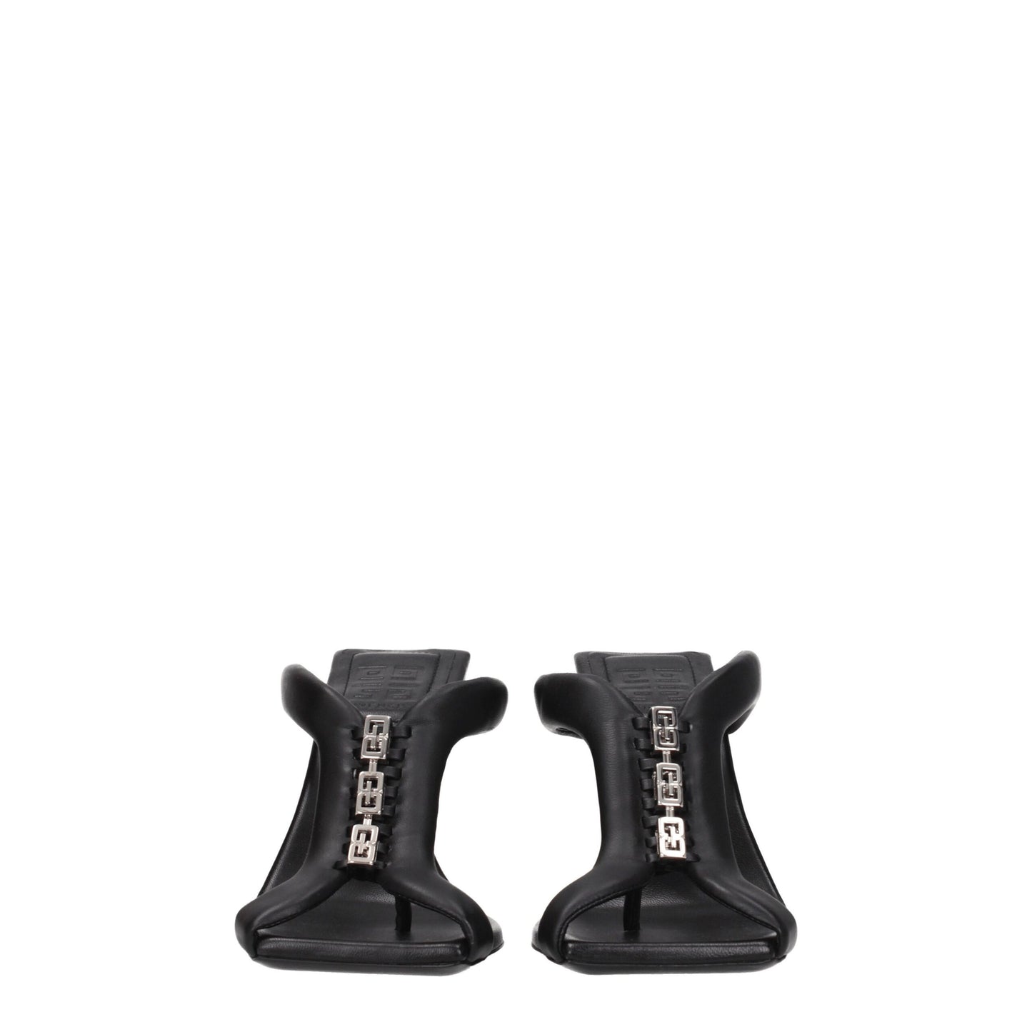 Givenchy Schwarze Leder Stiletto Heels Sandalen