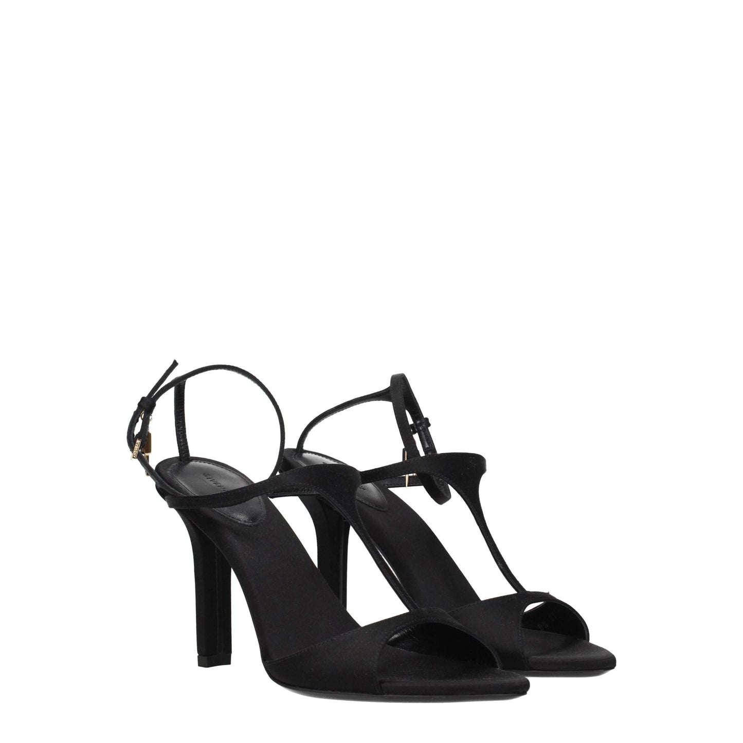 Givenchy Schwarze Satin Stiletto Heels Sandalen