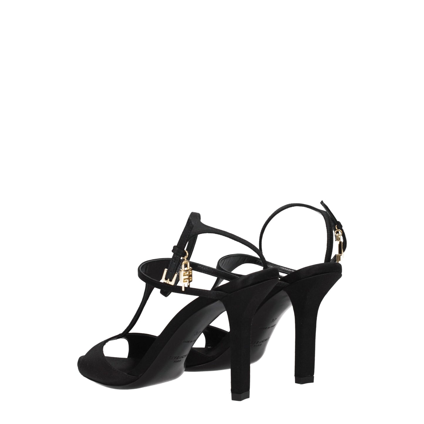 Givenchy Schwarze Satin Stiletto Heels Sandalen