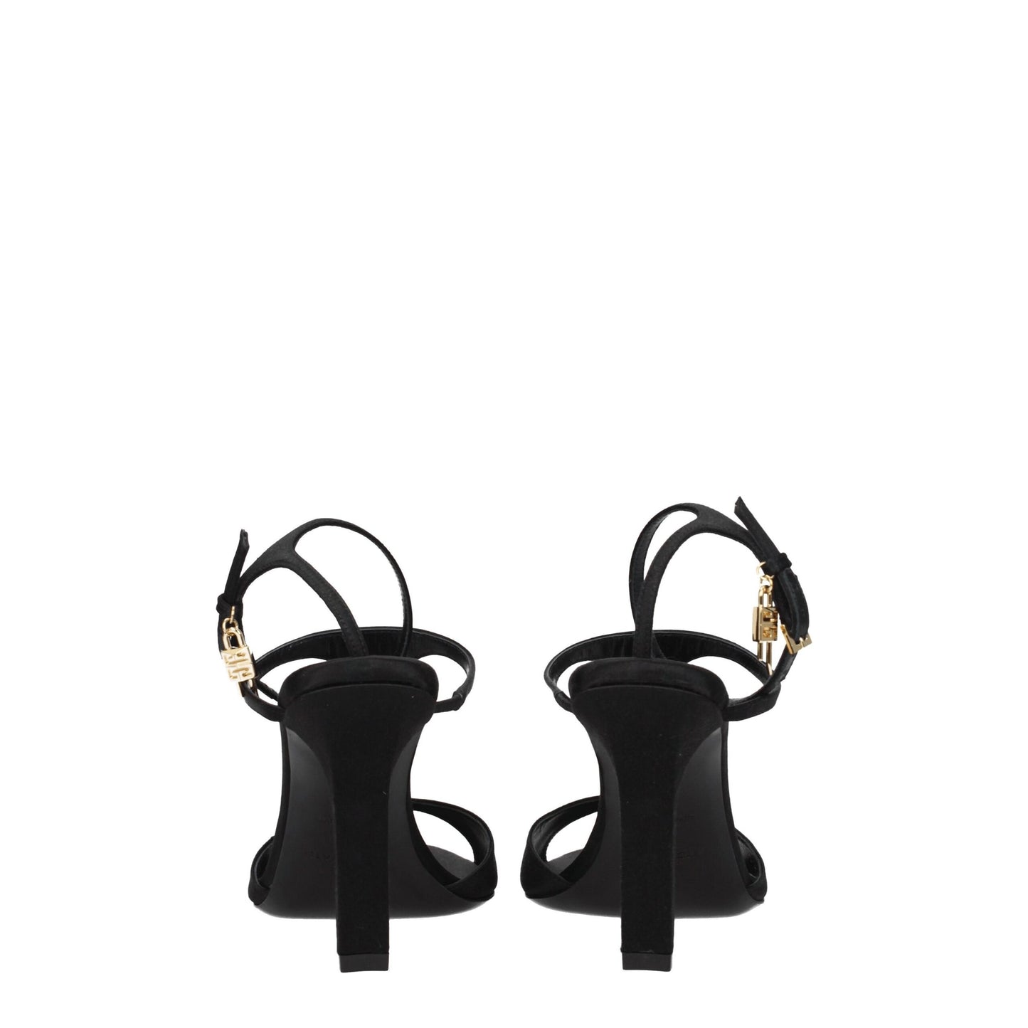 Givenchy Schwarze Satin Stiletto Heels Sandalen