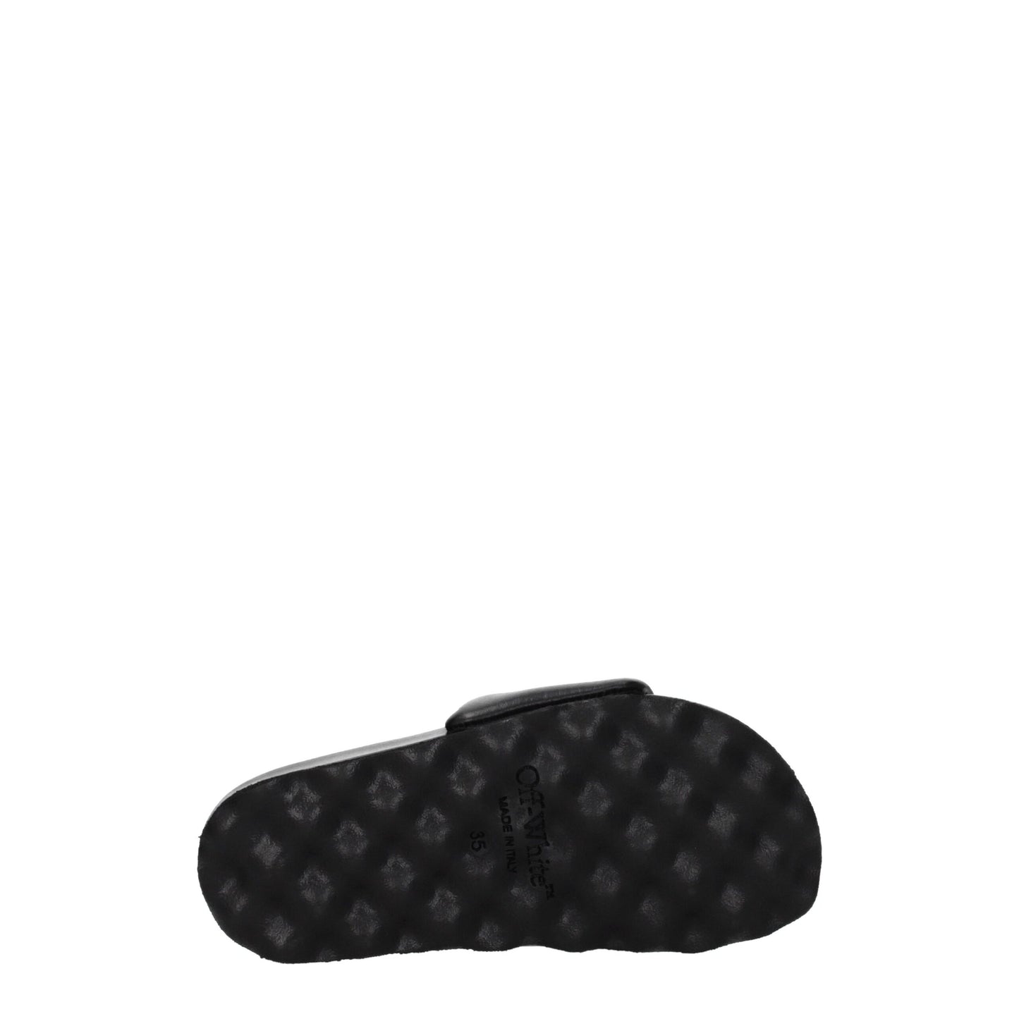 Off-White Schwarze Lederpantoffeln Sandalen