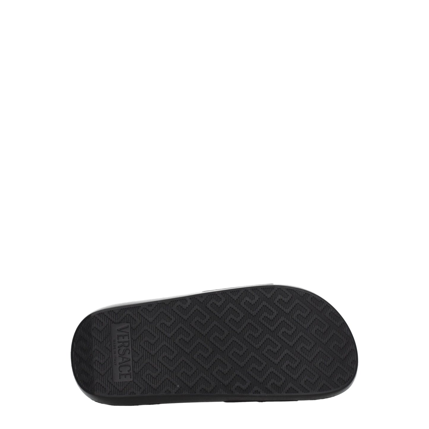 Versace Schwarze Lederpantoffeln Sandalen