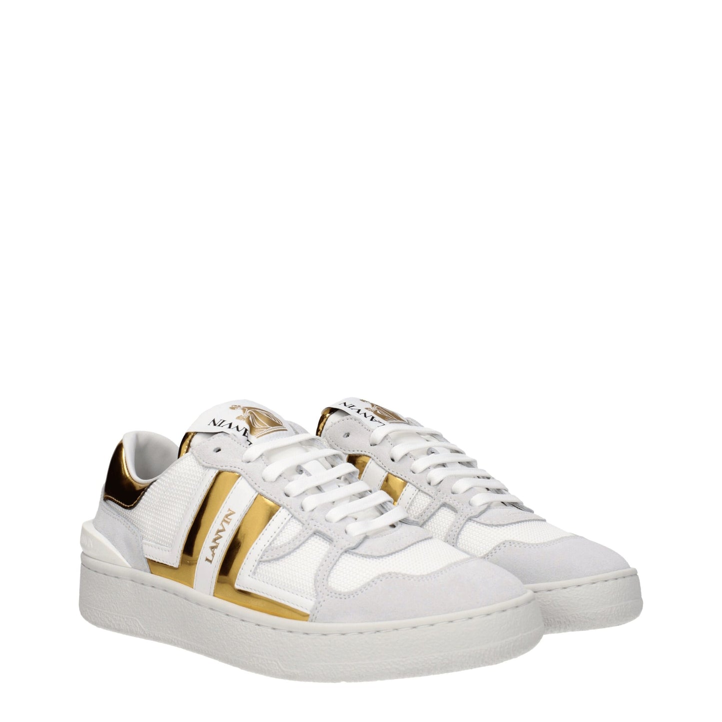 Lanvin Weiße Stoff-Low Tops
