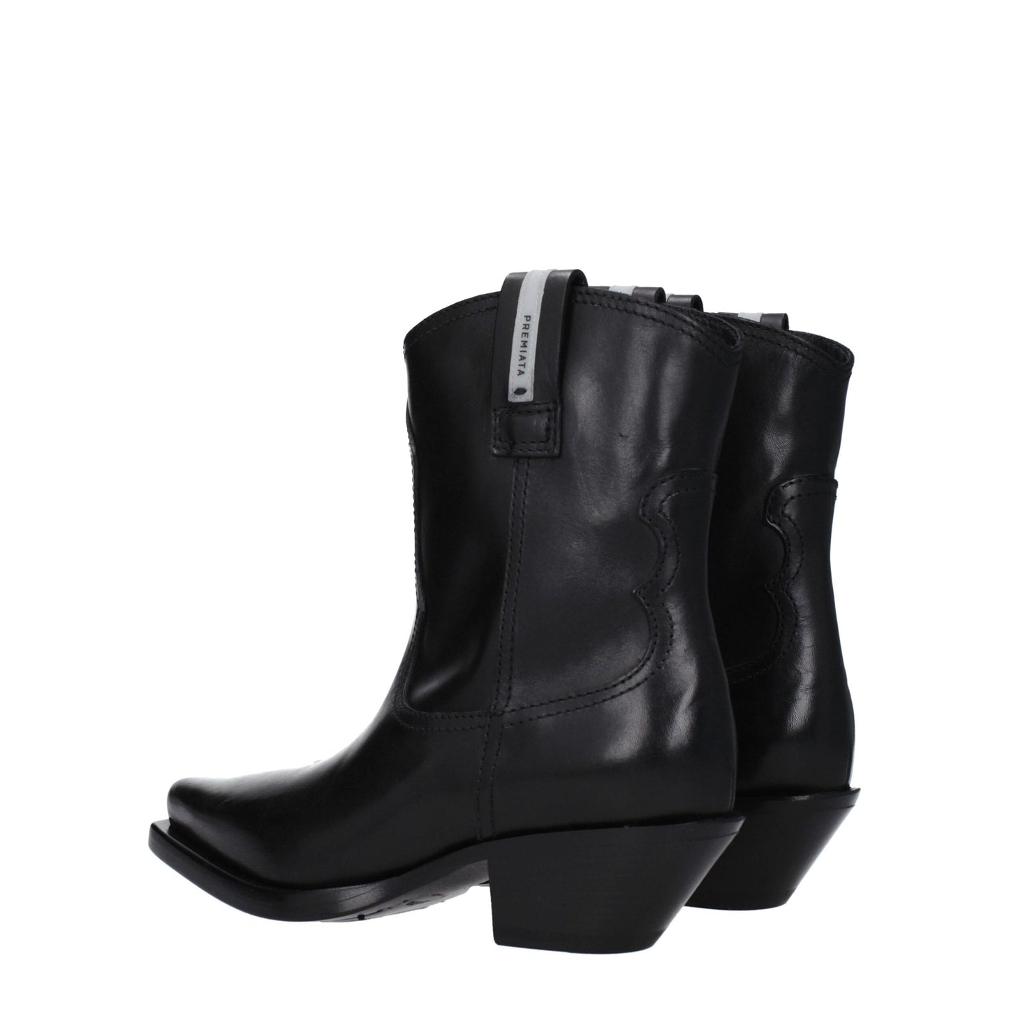 Premiata Schwarze Lederstiefeletten