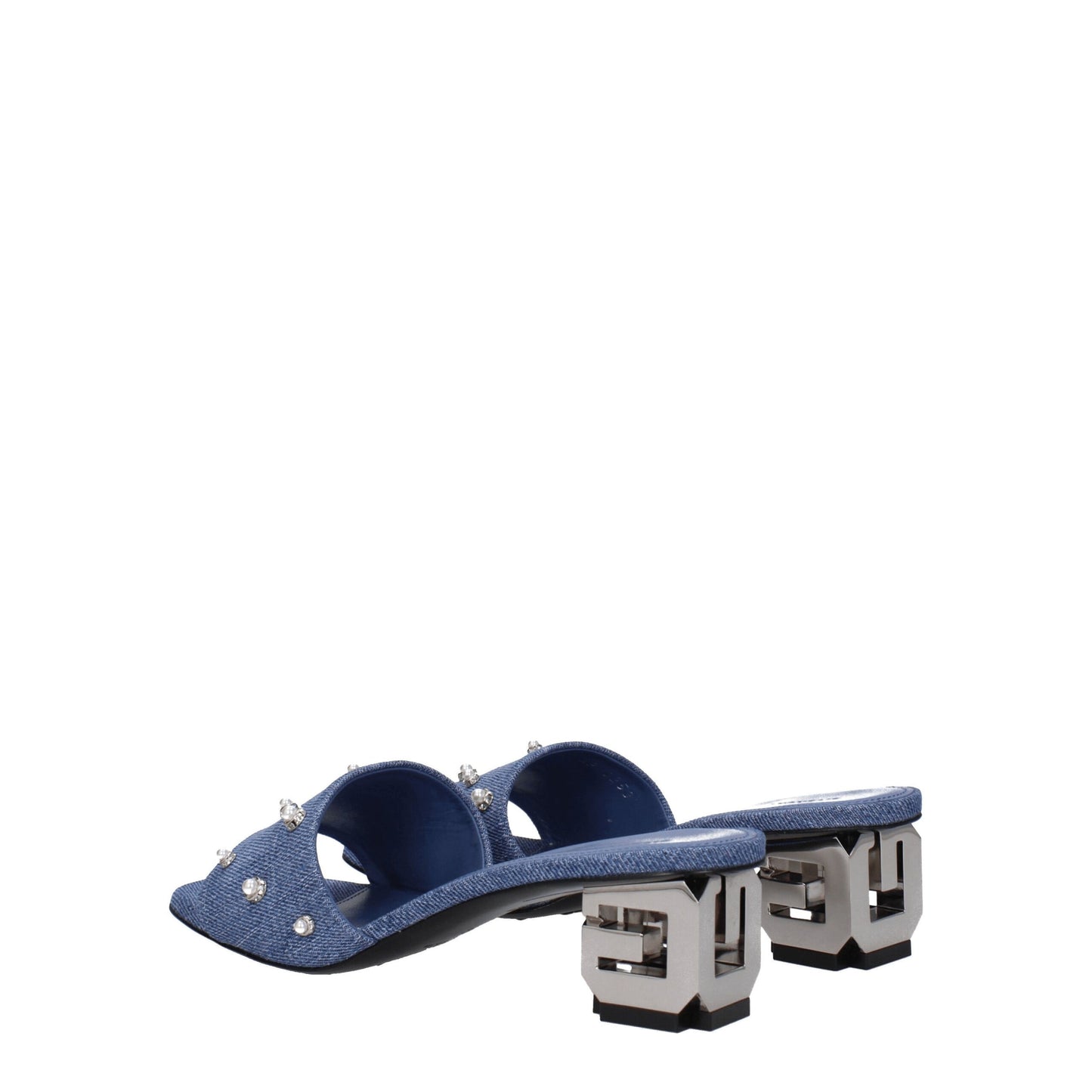 Givenchy Flache Sandalen aus blauem Stoff