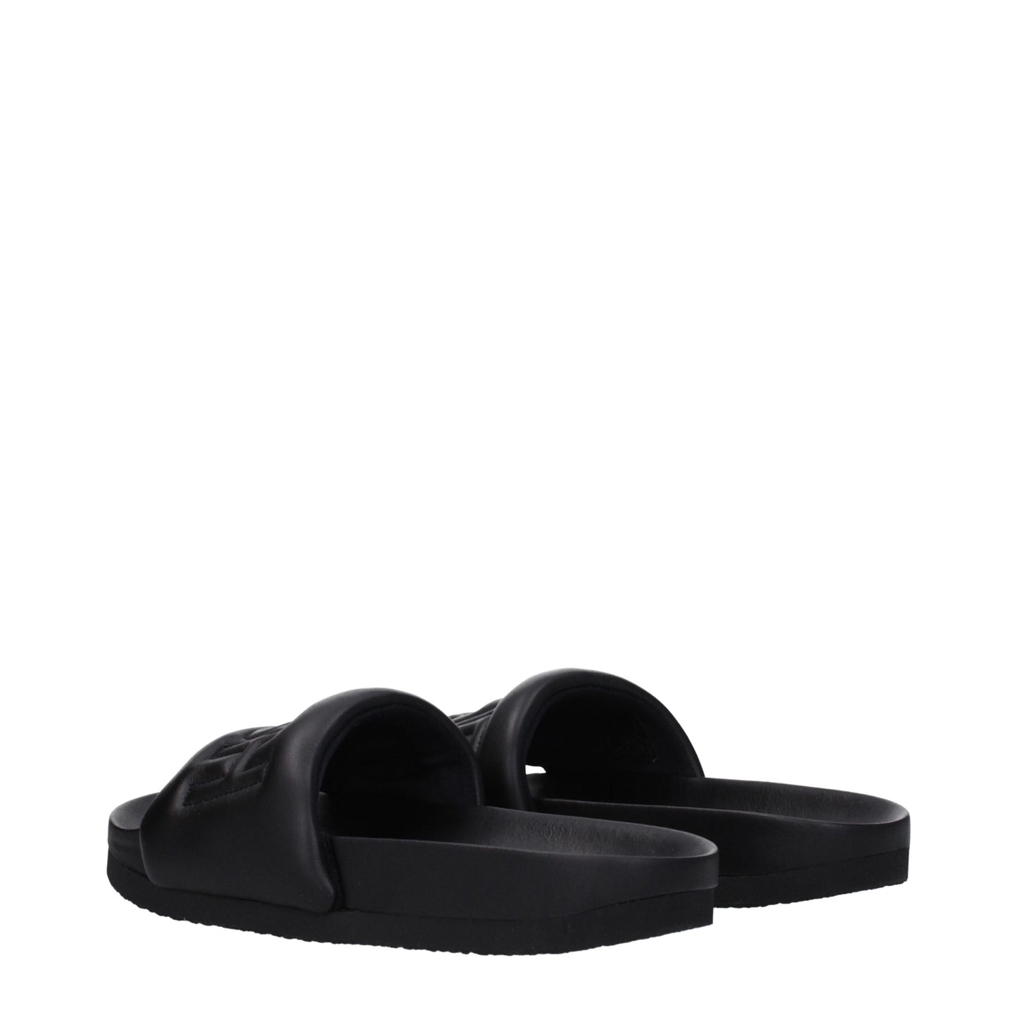 Ambush Schwarze Lederpantoffeln Sandalen
