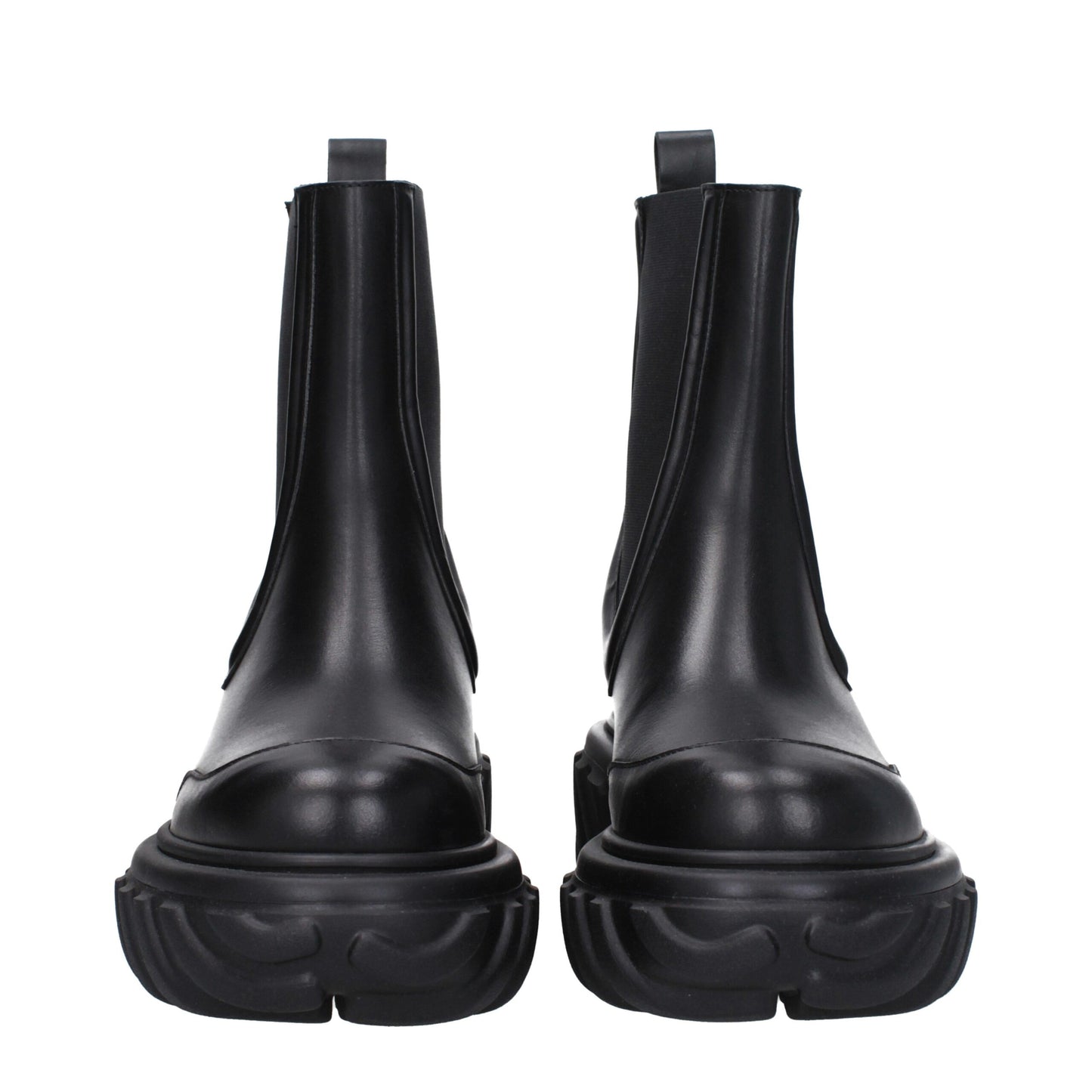 Off-White Schwarze Lederstiefeletten