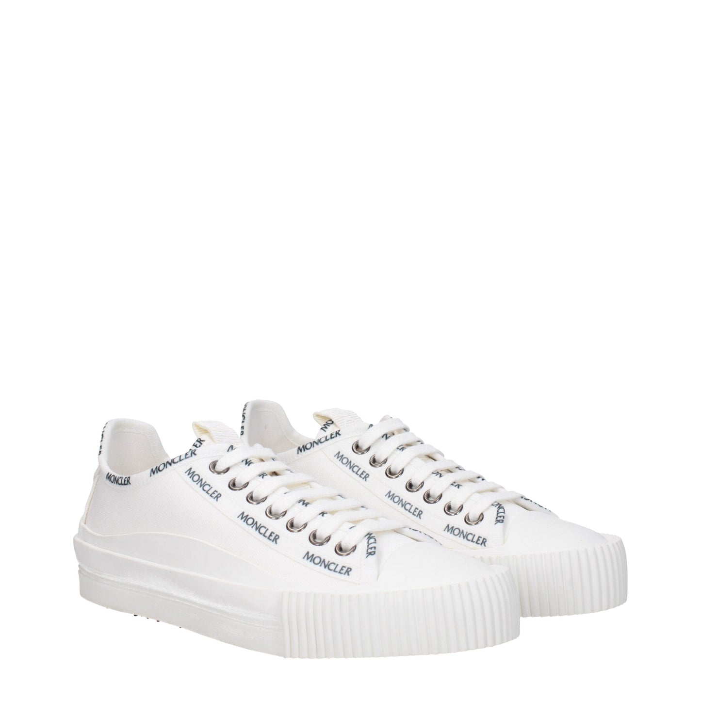 Moncler Weiße Stoff-Low Tops