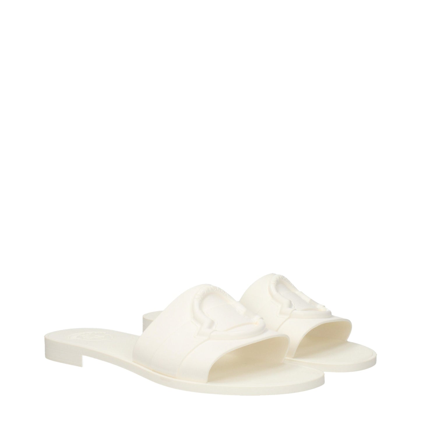 Moncler Weiße Baumwollpantoffeln Sandalen